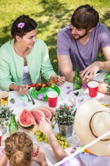 Talking during barbecue