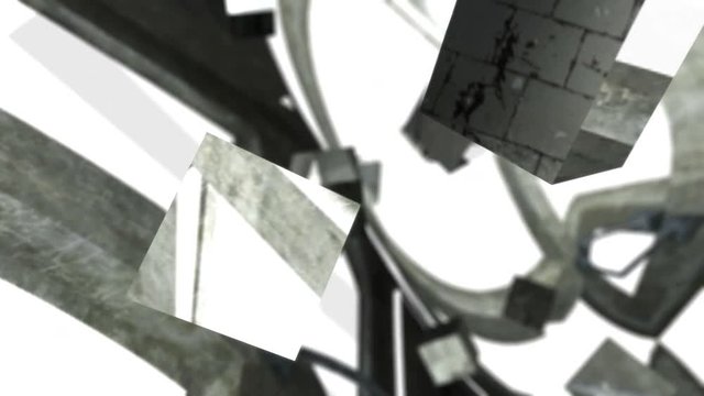Seamless looping animation of 3D chrome boxes