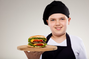 Chef boy and Hamburger