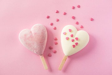 Popsicle decorated with heart confetti - 109793121