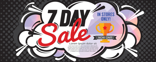 7 Days Sale 6250x2500 pixel Banner Vector Illustration.
