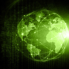 Best Internet Concept of global business. Globe, glowing lines on technological background. Electronics, Wi-Fi, rays, symbols Internet, television, mobile and satellite communications