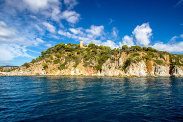 Obraz premium coastline and mountains near Blanes, Spain