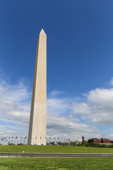 Washington monument with blue sky