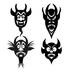 Set of infernal characters for the holiday of Halloween