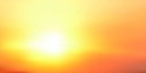 Sunset horizontal banner. Abstract blurred background. Vector illustration.