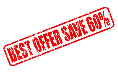 BEST OFFER SAVE 60% red stamp text