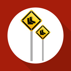 Industrial security design. road sign and alert illustration