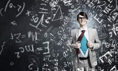 Determined super businessman