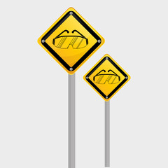 Industrial security design. road sign and alert illustration