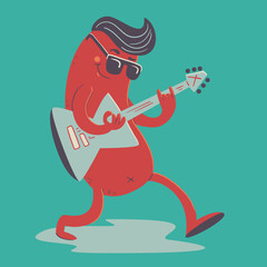 Crazy Sausage Playing Electric Guitar