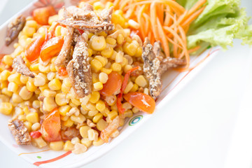 Spicy corn salad, Thai food