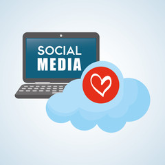 Social media design. laptop icon. networking concept