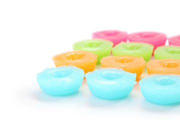 Multiple flower scented thai sweet on white floor.