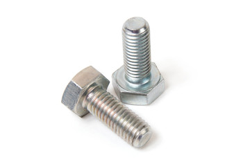 metal bolts isolated on white background