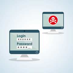 Security system design. warning icon. protection concept