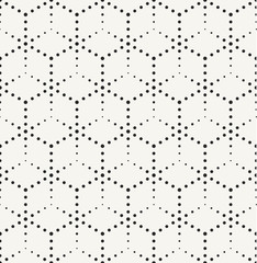 Modern monochrome dotted hexagonal texture - vector seamless pat - 109800776
