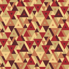 Abstract geometric background - seamless vector pattern for presentation, booklet, website and other design project. Seamless vector background in vintage brown colors. Triangles background.