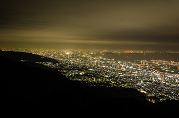 Naklejka premium 兵庫県神戸市 摩耶山 、掬星台からの夜景