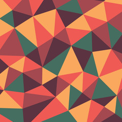 Polygonal abstract background - vector pattern in pink, brown, green, ylellow colors.