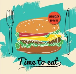 Restaurant Fast Foods burger menu  vector format eps10 - 109803989