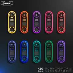 Vector infographic design list with colorful circles.