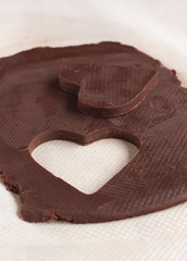  Heart shaped raw cookie dough