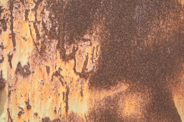 old rusty metal background peeled paint