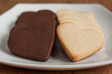 Black and white heart shaped cookies