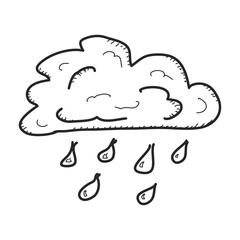 Simple doodle of a rain cloud
