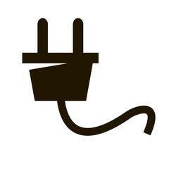 Plug outline logo or icon vector illustration