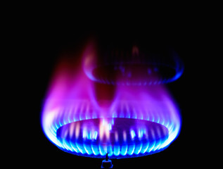 kitchen gas burner flame
