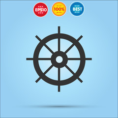Obraz premium steering wheel vector icon