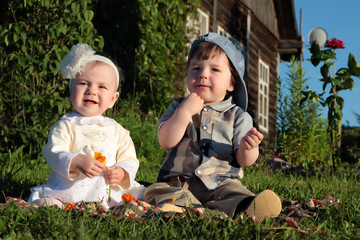 children in the park boy and girl