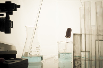 scientist with equipment and science experiments