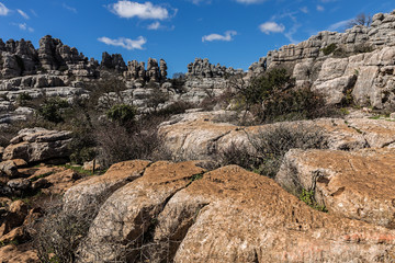 The Torcal de Antequera Natural Park contains one of the most impressive examples of karst landscape in Europe. This natural park is located near Antequera. Spain.