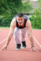 Fototapeta premium male man start to running