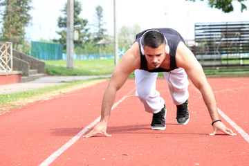 Fototapeta premium man ready for running