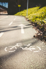 Bicycle road sign