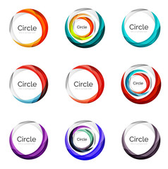 Set of abstract swirls and circles, logo collection