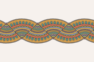 doodle colorful seamless border, vector illustration