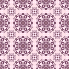 Seamless pattern from abstract elements in ethnic style. Vintage