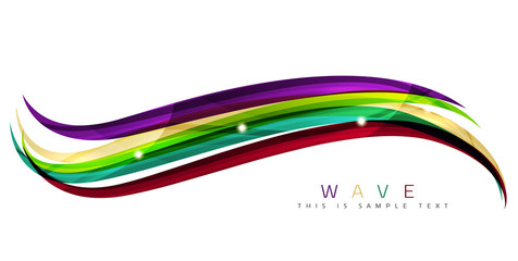 Colorful stripes wave composition, business template