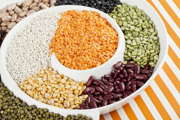 various food grains in plate.