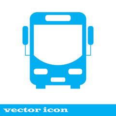 Bus vector icon. blue icon