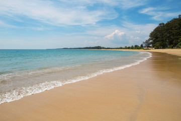 Beach sea blue wave summer tropics in Phuket Thailand 