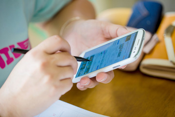 Hands are touch smartphones