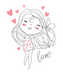 Beautiful girl with a heart.