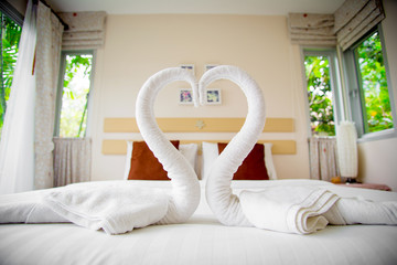 Beautiful modern home and hotel bedroom interior design with swa