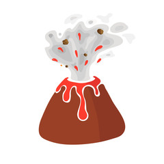 Volcano eruption logo, vector illustration on white background